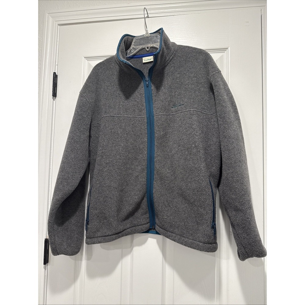 VINTAGE LL Bean Jacket Womens L Gray Fleece Freeport Maine Signature‎ 90s